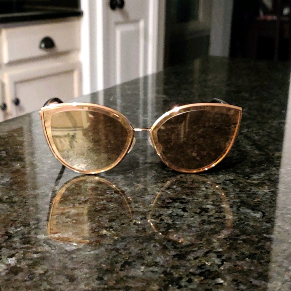 CHANEL Cat Eye Sunglasses in Gold and Brown